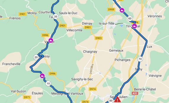 Carte du circuit vélo du 02/11/2024