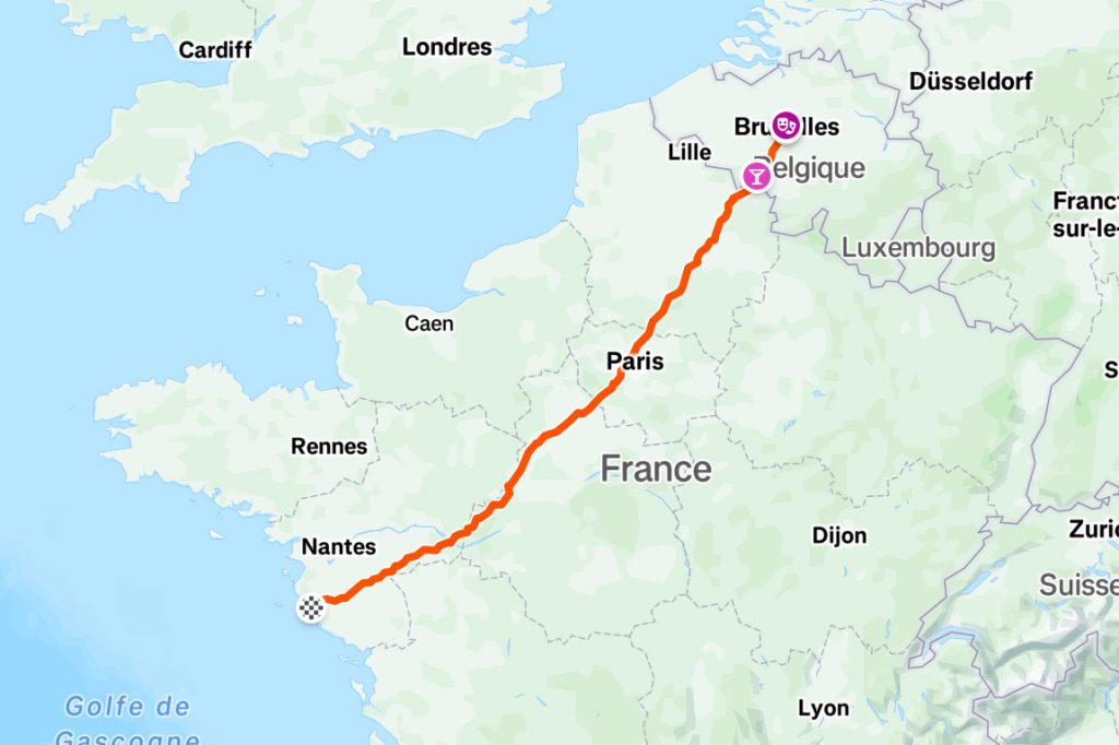 Parcours vélo Bruxelles à Saint-Gilles-Croix-de-Vie