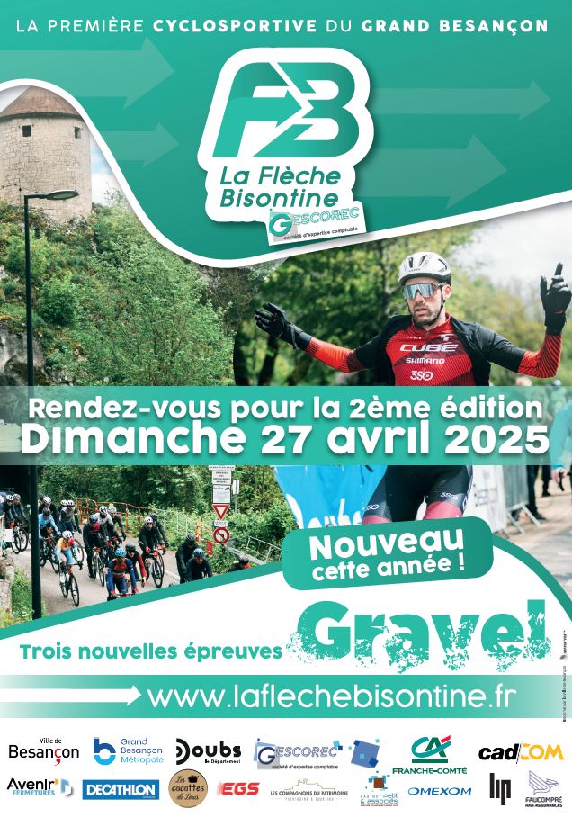 Affiche de la cyclosportive "La Flèche Bisontine 2025"