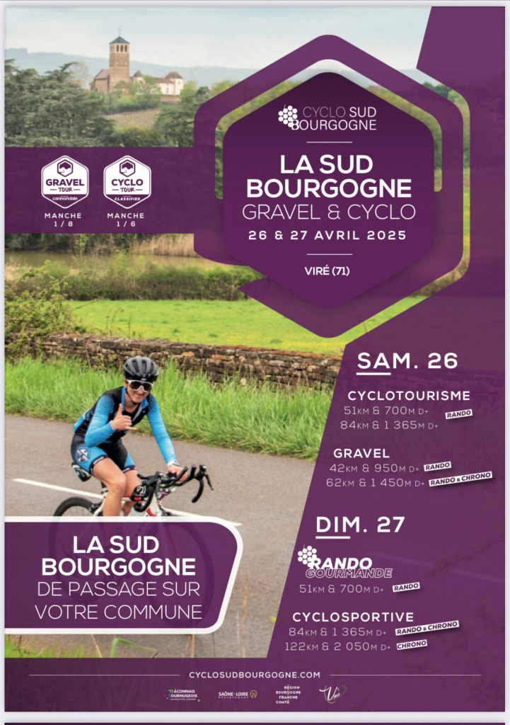 Affiche de la cyclosportive "La Sud Bourgogne 2025"